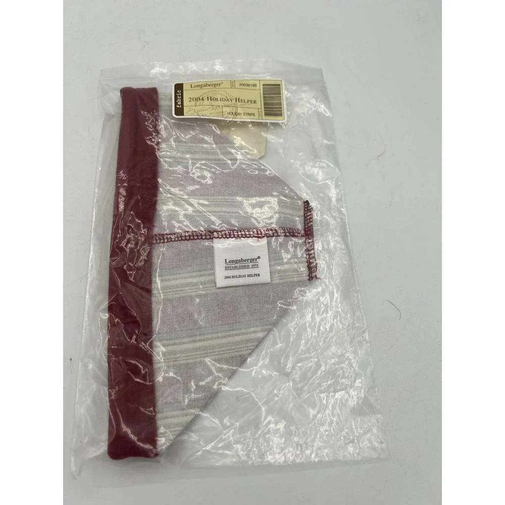 Longaberger 2004 Holiday Helper Basket Liner Only - Holiday Stripe NIP
